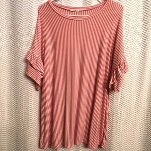 Womens 2x ruffle sleeve shirt